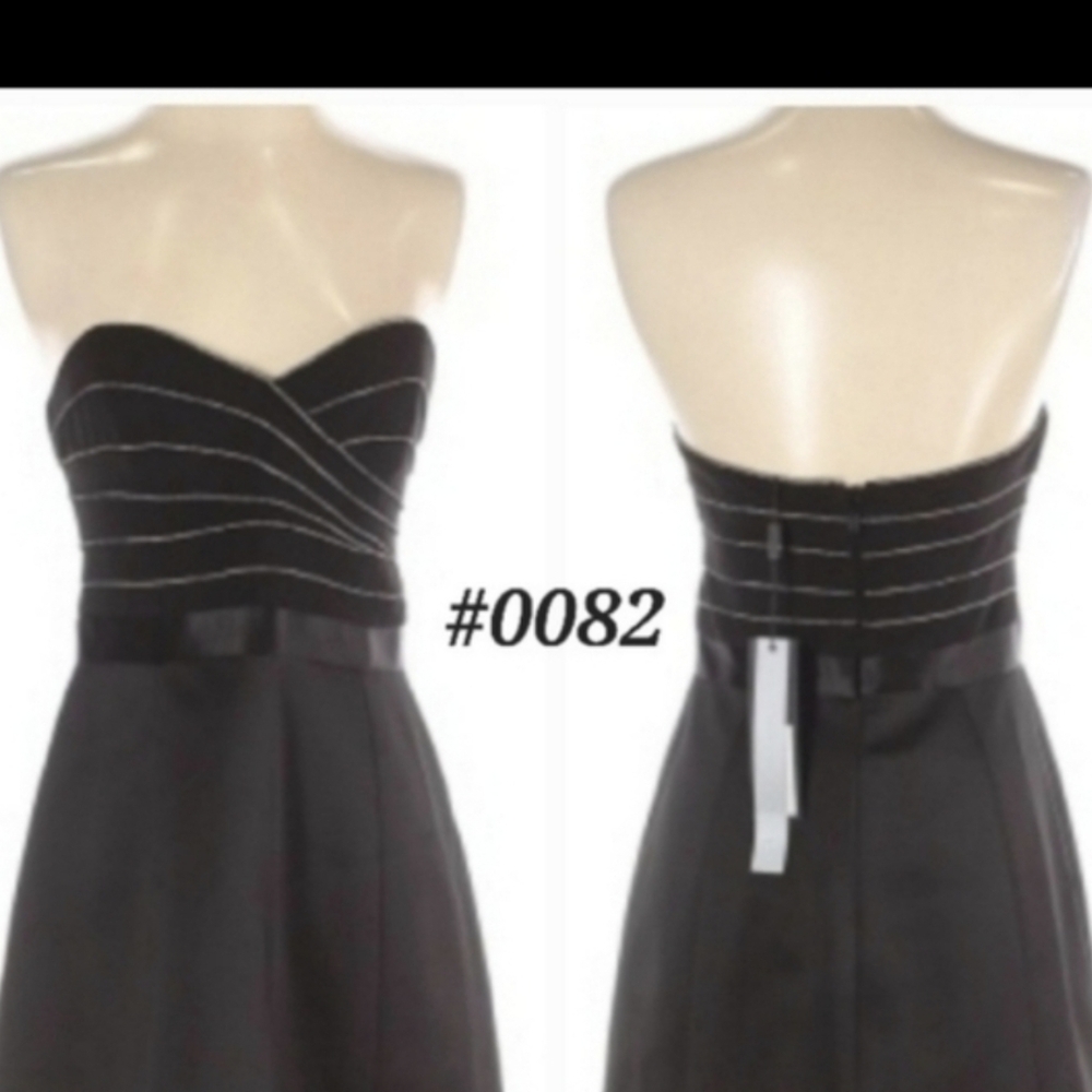 💚FINAL💲NWT! Halston Heritage black & silver strapless mini dress *size 2🤍